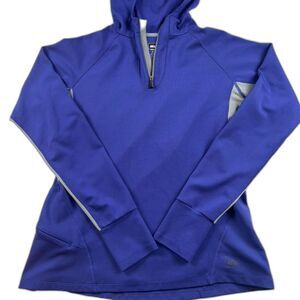 REI Women’s 1/4 Zip Fleece Pullover Size M Blue Gray Outdoor Athletic Top
